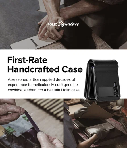 Ringke Folio Signature Wallet Samsung Galaxy Z Flip 3 Hoesje Zwart afbeelding 3