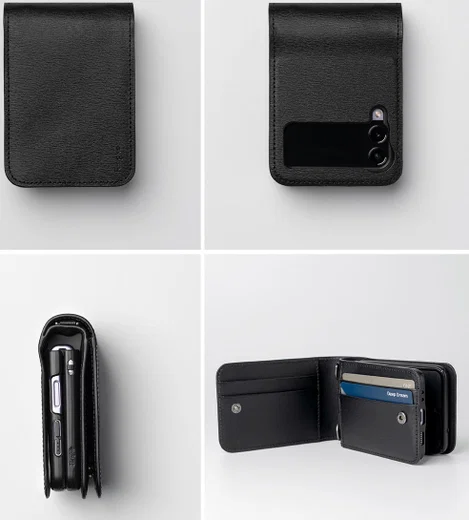 Ringke Folio Signature Wallet Samsung Galaxy Z Flip 3 Hoesje Zwart afbeelding 6