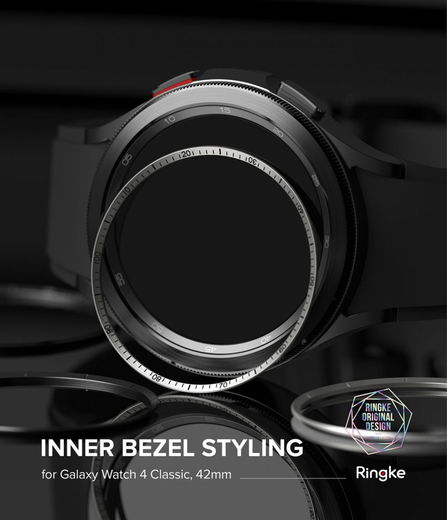 Ringke Inner Bezel - Galaxy Watch 4 Classic 42mm Beschermrand - Grijs afbeelding 2