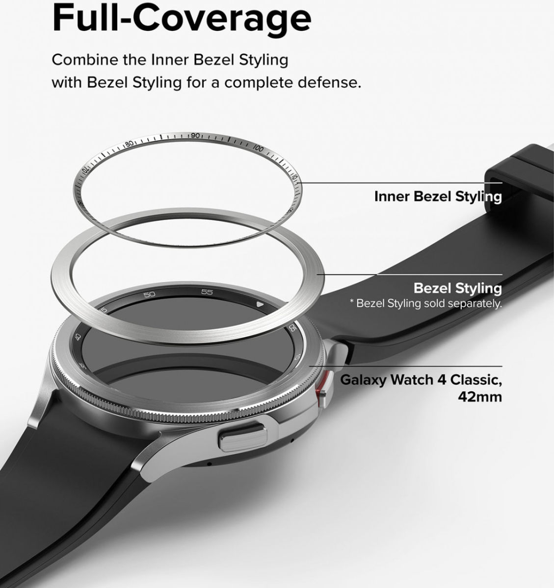 Ringke Inner Bezel - Galaxy Watch 4 Classic 42mm Beschermrand - Grijs afbeelding 8