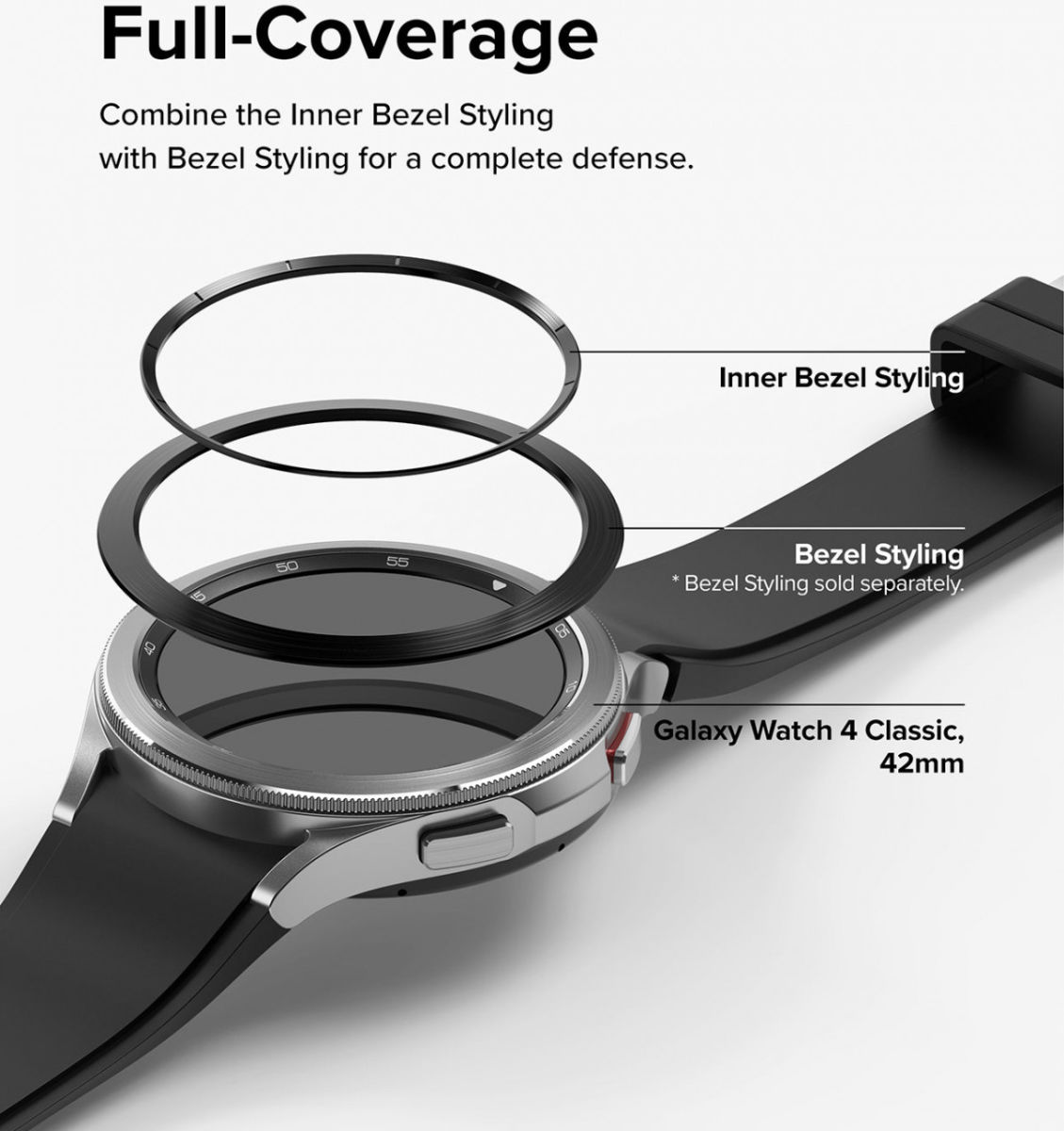 Ringke Inner Bezel - Galaxy Watch 4 Classic 42mm Beschermrand - Zwart afbeelding 7