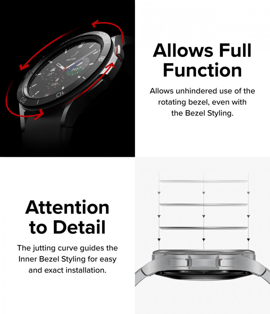 Ringke Inner Bezel - Galaxy Watch 4 Classic 42mm Beschermrand - Zwart afbeelding 8