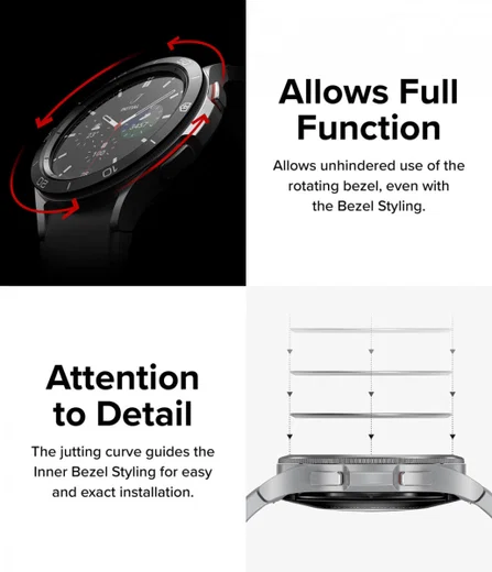 Ringke Inner Bezel - Galaxy Watch 4 Classic 42mm Beschermrand - Zwart afbeelding 8
