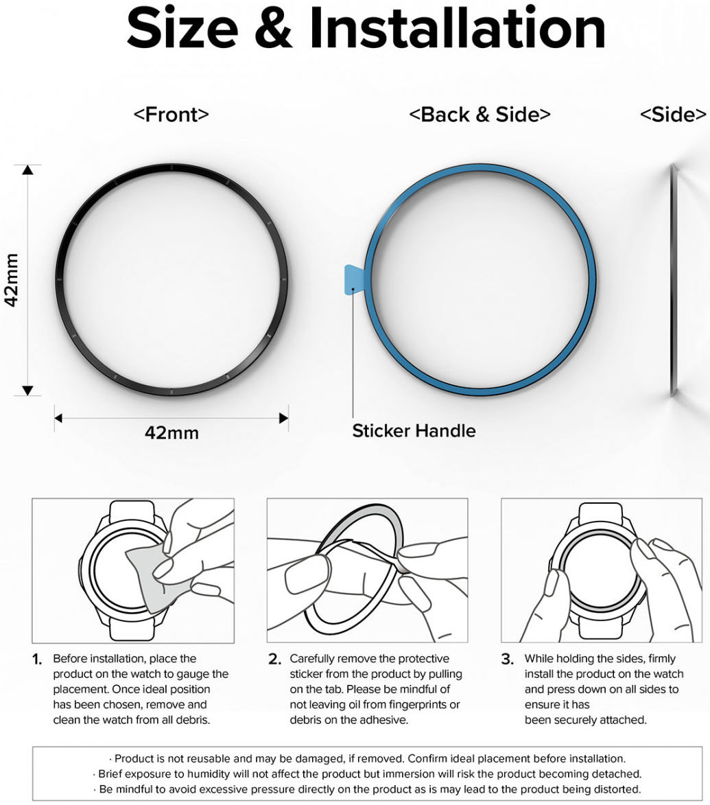 Ringke Inner Bezel - Galaxy Watch 4 Classic 42mm Beschermrand - Zwart afbeelding 9