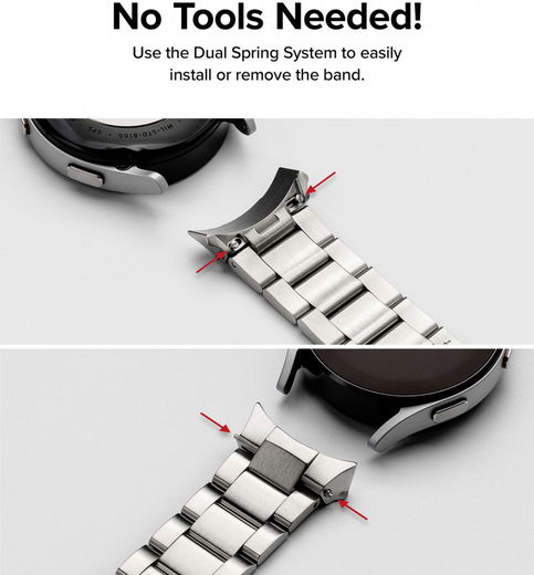 Ringke Metal One Samsung Galaxy Watch 4 44MM Bandje RVS Zwart afbeelding 12