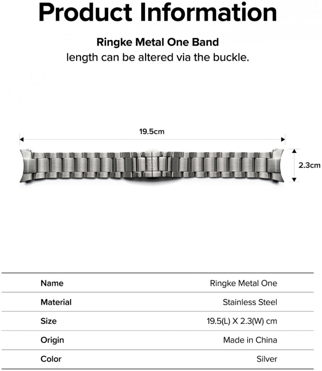 Ringke Metal One Samsung Galaxy Watch 4 44MM Bandje RVS Zwart afbeelding 13