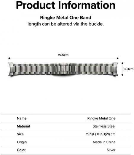 Ringke Metal One Samsung Galaxy Watch 4 44MM Bandje RVS Zwart afbeelding 13