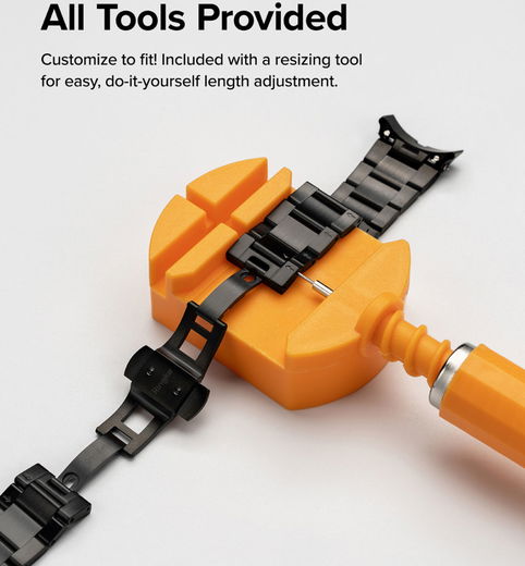 Ringke Metal One Samsung Galaxy Watch 4 44MM Bandje RVS Zwart afbeelding 6