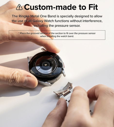 Ringke Metal One Samsung Galaxy Watch 4 44MM Bandje RVS Zwart afbeelding 10