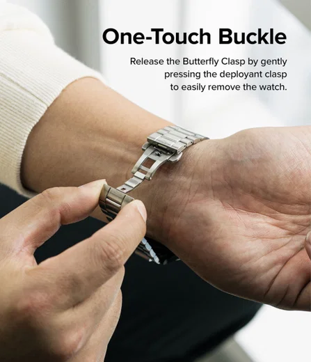 Ringke Metal One Samsung Galaxy Watch 4 Classic 46MM Bandje RVS Zilver afbeelding 5