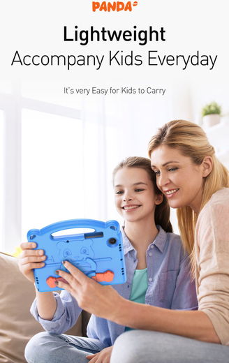 Dux Ducis Panda Samsung Galaxy Tab A8 Kinder Tablethoes Blauw afbeelding 9