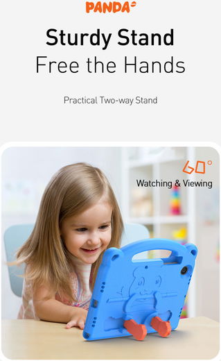 Dux Ducis Panda Samsung Galaxy Tab A8 Kinder Tablethoes Roze afbeelding 6