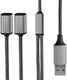 4Smarts 2-in-1 USB-A naar USB-C Gevlochten Kabel 20 CM Zwart afbeelding 6