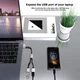 4Smarts 2-In-1 USB-C naar USB-A Gevlochten Kabel 20 CM Grijs afbeelding 2
