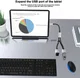 4Smarts 2-In-1 USB-C naar USB-A Gevlochten Kabel 20 CM Grijs afbeelding 3
