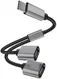 4Smarts 2-In-1 USB-C naar USB-A Gevlochten Kabel 20 CM Grijs afbeelding 1