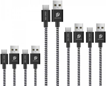 Dux Ducis 2.1A USB-A naar USB-C Kabel Set 5-Pack (2x 1M + 2x 2M + 3M)