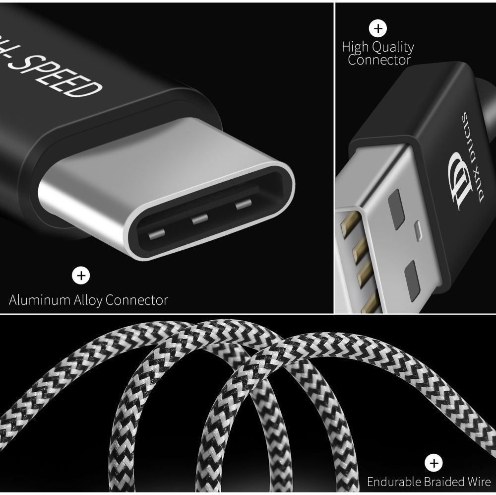 Dux Ducis 2.1A USB-A naar USB-C Kabel Set 3-Pack (0.25M + 1M + 2M) afbeelding 12