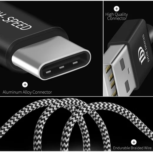 Dux Ducis 2.1A USB-A naar USB-C Kabel Set 3-Pack (0.25M + 1M + 2M) afbeelding 12