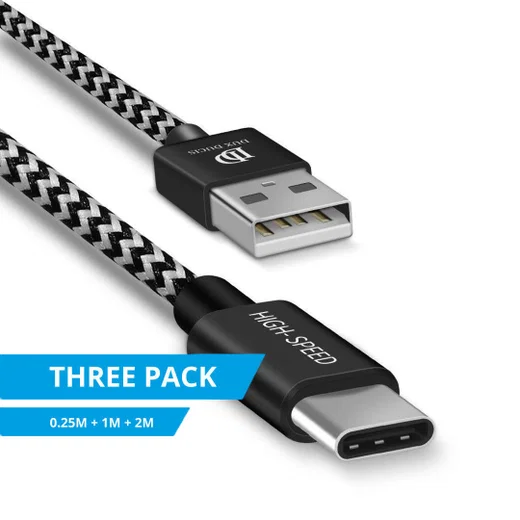 Dux Ducis 2.1A USB-A naar USB-C Kabel Set 3-Pack (0.25M + 1M + 2M) afbeelding 2