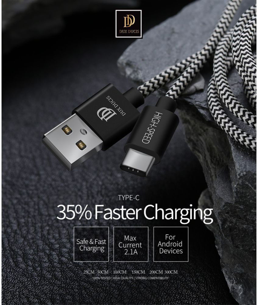Dux Ducis 2.1A USB-A naar USB-C Kabel Set 3-Pack (0.25M + 1M + 2M) afbeelding 6