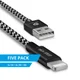 Dux Ducis 2.1A USB-A naar Lightning Kabel 5-Pack (2x 1M + 2x 2M + 3M) afbeelding 2