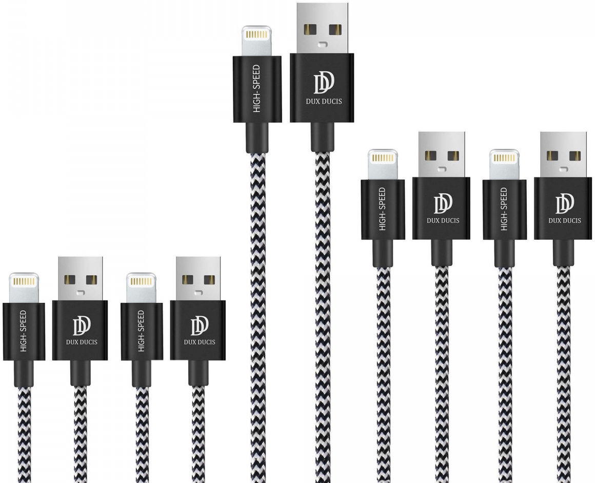 Dux Ducis 2.1A USB-A naar Lightning Kabel 5-Pack (2x 1M + 2x 2M + 3M) afbeelding 1