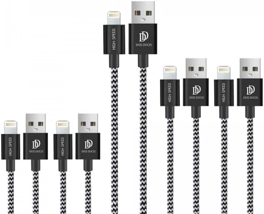 Dux Ducis 2.1A USB-A naar Lightning Kabel 5-Pack (2x 1M + 2x 2M + 3M) afbeelding 1
