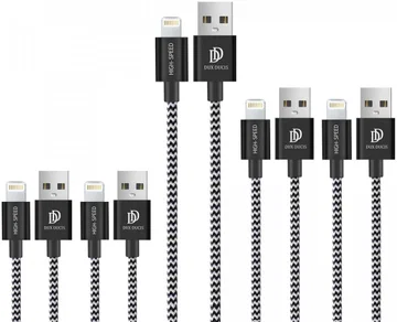 Dux Ducis 2.1A USB-A naar Lightning Kabel 5-Pack (2x 1M + 2x 2M + 3M)