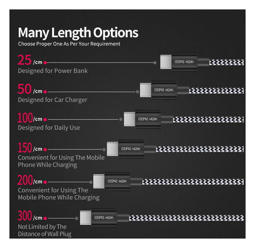 Dux Ducis 2.1A USB-A naar Lightning Kabel Set 3-Pack (0.25M + 1M + 2M) afbeelding 14