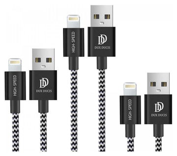 Dux Ducis 2.1A USB-A naar Lightning Kabel Set 3-Pack (0.25M + 1M + 2M)