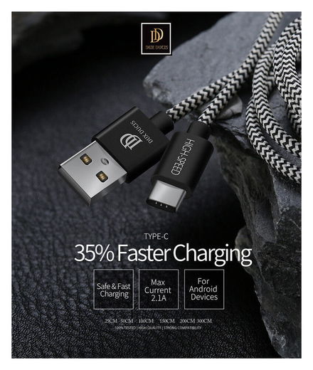 Dux Ducis 2.1A USB-A naar Lightning Kabel Set 3-Pack (0.25M + 1M + 2M) afbeelding 5
