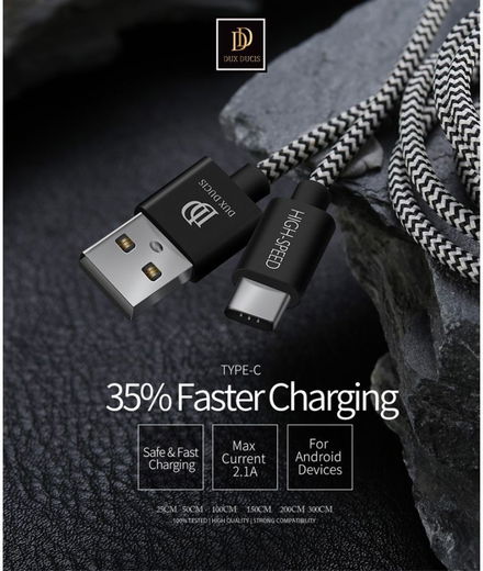 Dux Ducis Fast Charging 2.1A USB-C Oplaad Kabel 5 Meter afbeelding 6