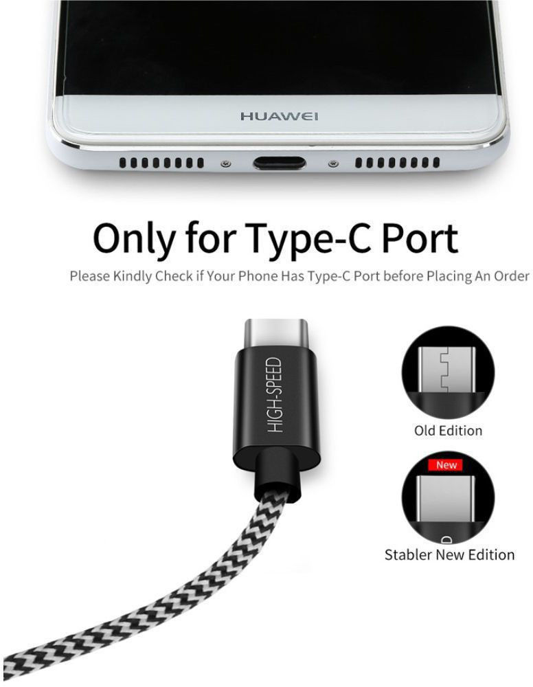 Dux Ducis K-One Fast Charging 2.1A USB-C Oplaad Kabel 5 Meter afbeelding 2