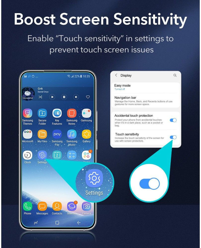 ESR Samsung Galaxy S22 Plus Screen Protector Liquid Folie 3-Pack afbeelding 11