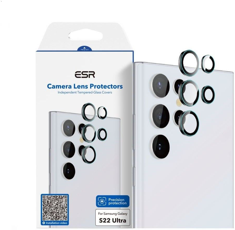 ESR Samsung Galaxy S22 Ultra Camera Lens Protector Zwart afbeelding 1