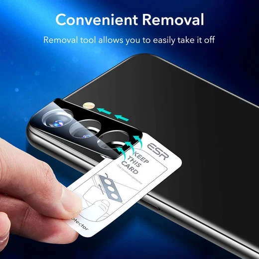 ESR Samsung Galaxy S22/S22 Plus Camera Lens Protector Zwart (2-Pack) afbeelding 8