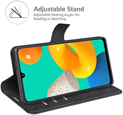 KHAZNEH Samsung Galaxy M32 Hoesje Retro Wallet Book Case Zwart afbeelding 5