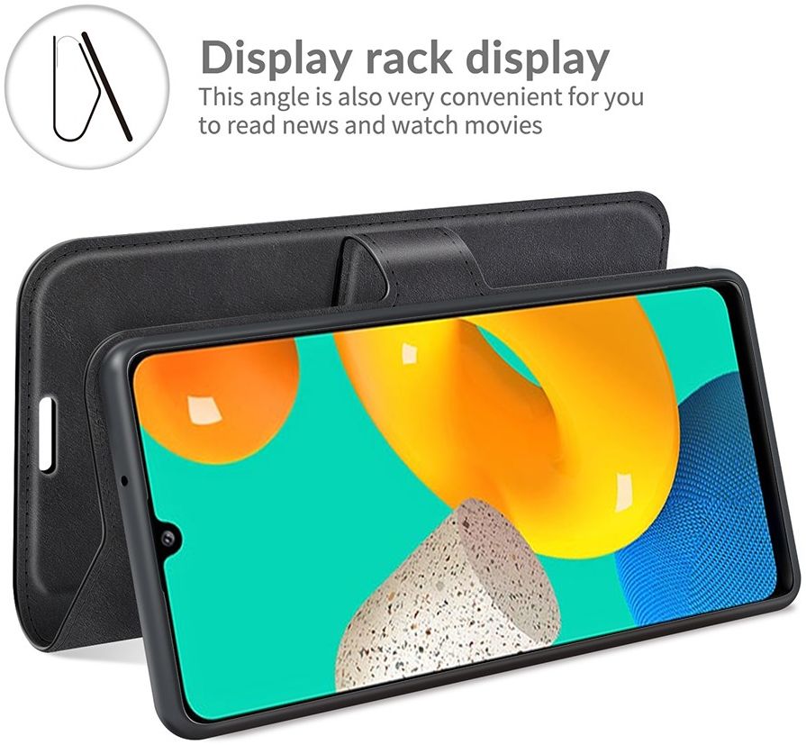KHAZNEH Samsung Galaxy M32 Hoesje Retro Wallet Book Case Zwart afbeelding 6