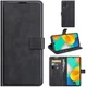 KHAZNEH Samsung Galaxy M32 Hoesje Retro Wallet Book Case Zwart afbeelding 8