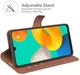 KHAZNEH Samsung Galaxy M32 Hoesje Retro Wallet Book Case Bruin afbeelding 5