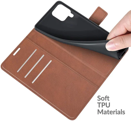 KHAZNEH Samsung Galaxy M32 Hoesje Retro Wallet Book Case Bruin afbeelding 7