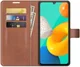 KHAZNEH Samsung Galaxy M32 Hoesje Retro Wallet Book Case Bruin afbeelding 1