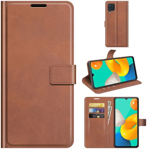 KHAZNEH Samsung Galaxy M32 Hoesje Retro Wallet Book Case Bruin afbeelding 8