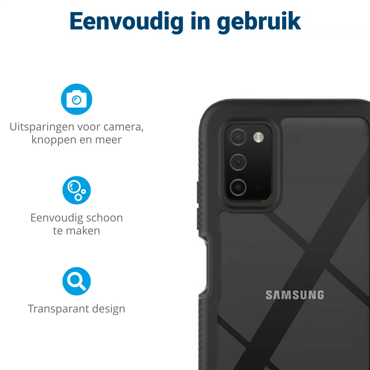Samsung Galaxy A03s Hoesje Full Protect 360° Cover Hybride Zwart afbeelding 5