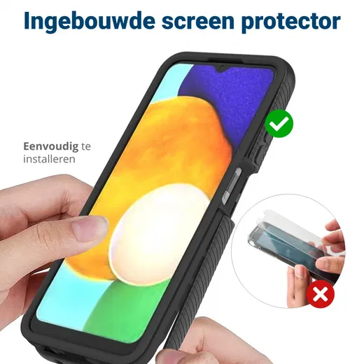 Samsung Galaxy A03s Hoesje Full Protect 360° Cover Hybride Zwart afbeelding 6