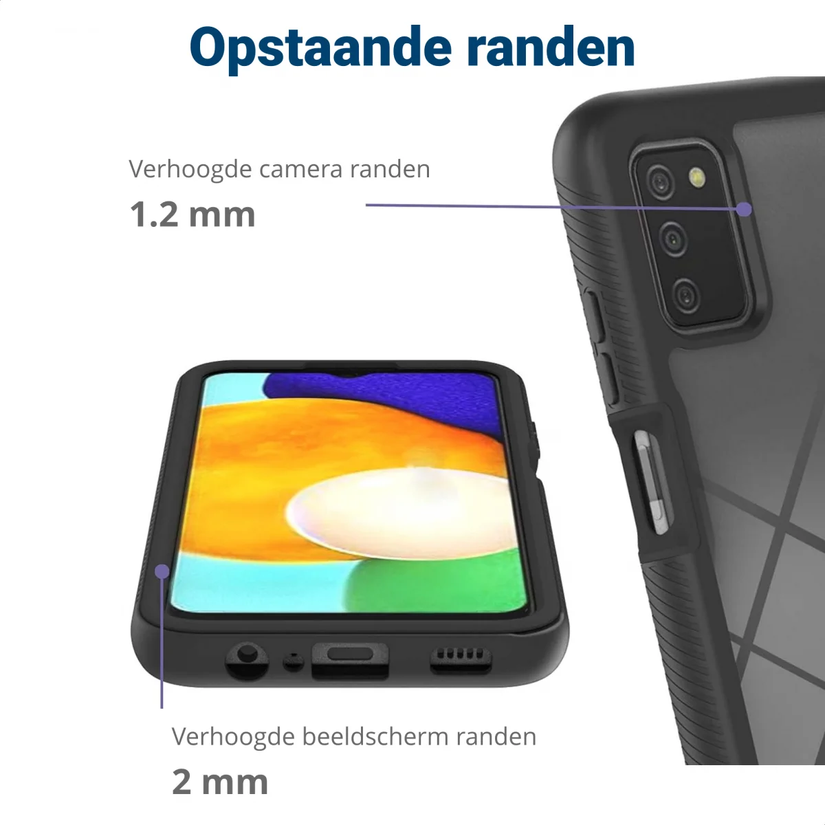 Samsung Galaxy A03s Hoesje Full Protect 360° Cover Hybride Zwart afbeelding 7