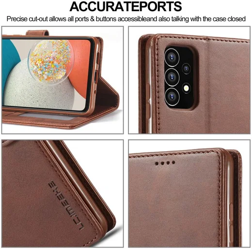 LC.IMEEKE Samsung Galaxy A53 Hoesje Portemonnee Book Case Bruin afbeelding 8