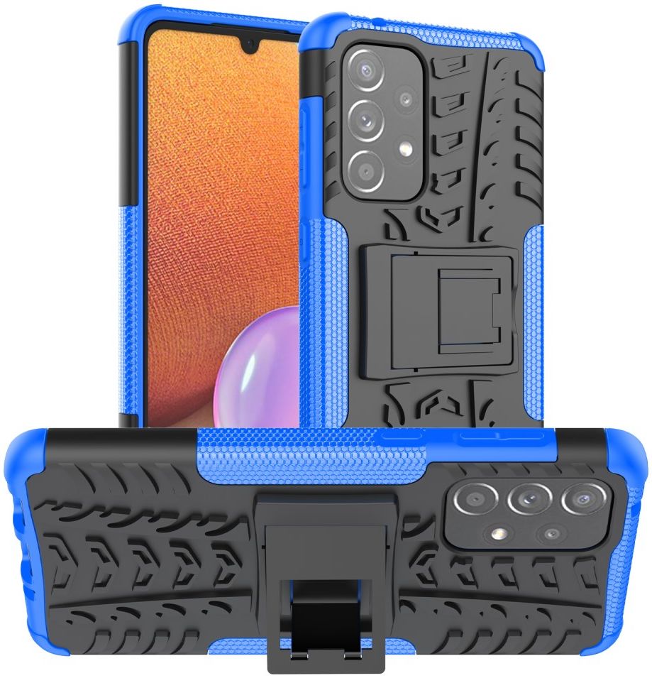Samsung Galaxy A33 Hoesje Hybride Back Cover Kickstand Blauw afbeelding 4