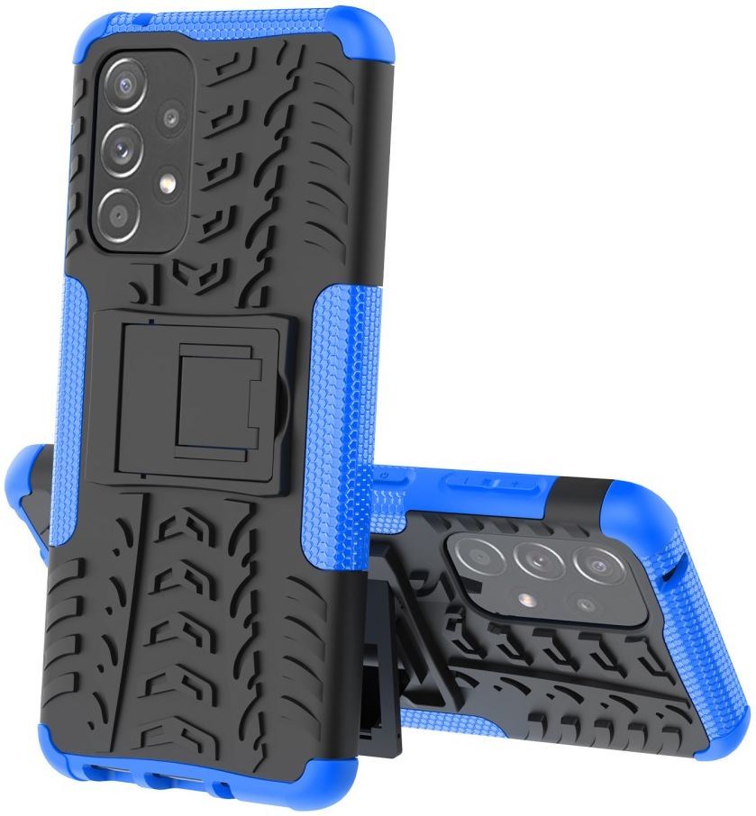 Samsung Galaxy A33 Hoesje Hybride Back Cover Kickstand Blauw afbeelding 5